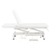 Mar Egeo 2-Motors Electric Medical Spa Treatment Bed Side View Of White Variant Demonstrating Backrest Recline Adjustment Range On White Background