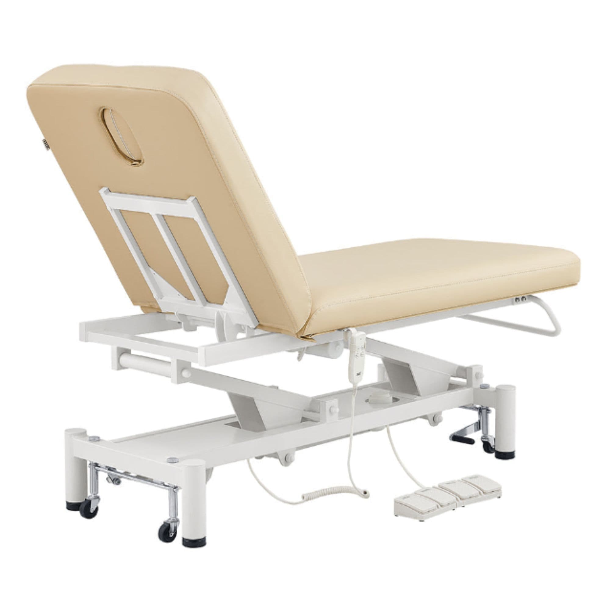 Mar Egeo Dual-Motor Electric Spa Treatment Bed Beige Variant Rear View On White Background