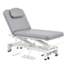 Mar Egeo Dual-Motor Electric Spa Treatment Bed Gray Variant With Foot Control And Headrest Cushion On White Background