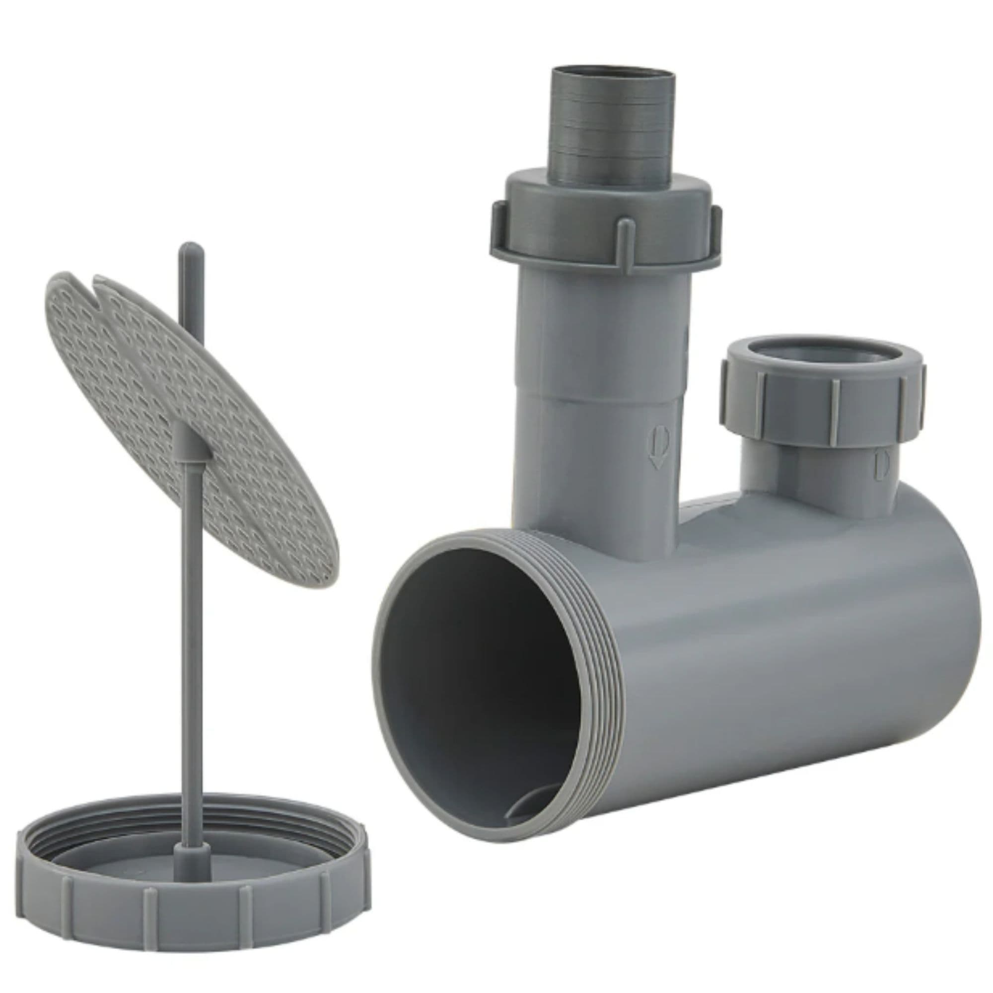 Marvel Massage Shampoo Backwash Unit Close-Up View Of Plumbing Drain Assembly Components