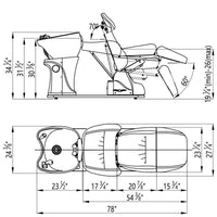 Thumbnail for Maximus Reclining Salon Shampoo Bed Product Dimension Diagram
