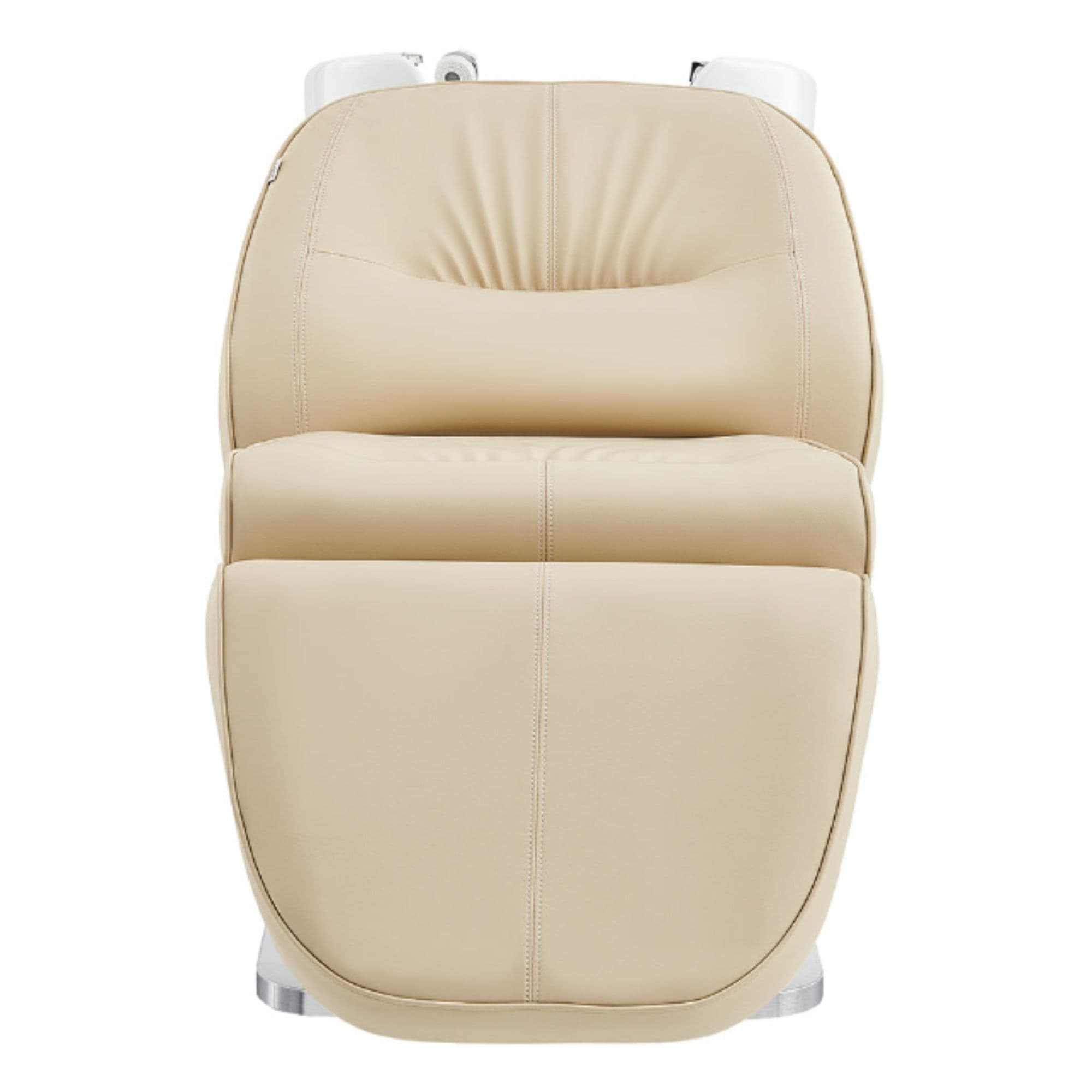 Maximus Spa Salon Reclining Shampoo Bed with Rotating Seat Beige Front View On White Background