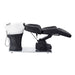 Maximus Spa Salon Reclining Shampoo Bed with Rotating Seat Black Fully Reclined Side View With White Sink On White Background
