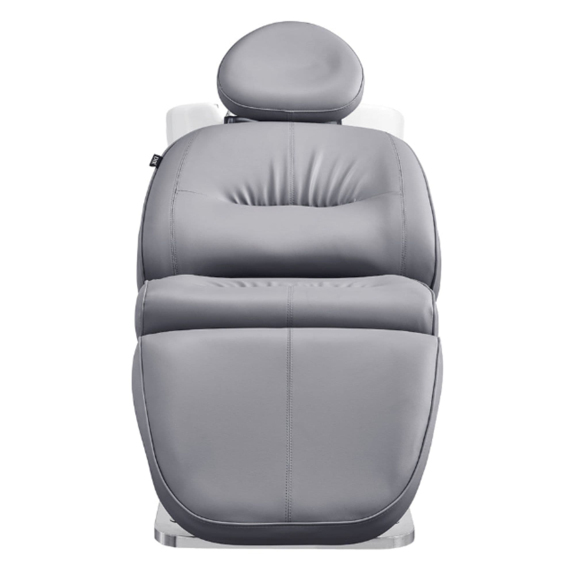 Maximus Spa Salon Reclining Shampoo Bed with Rotating Seat Gray Front View With Headrest On White Background