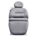 Maximus Spa Salon Reclining Shampoo Bed with Rotating Seat Gray Front View With Headrest On White Background