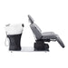 Maximus Spa Salon Reclining Shampoo Bed with Rotating Seat Gray Side View With White Sink On White Background