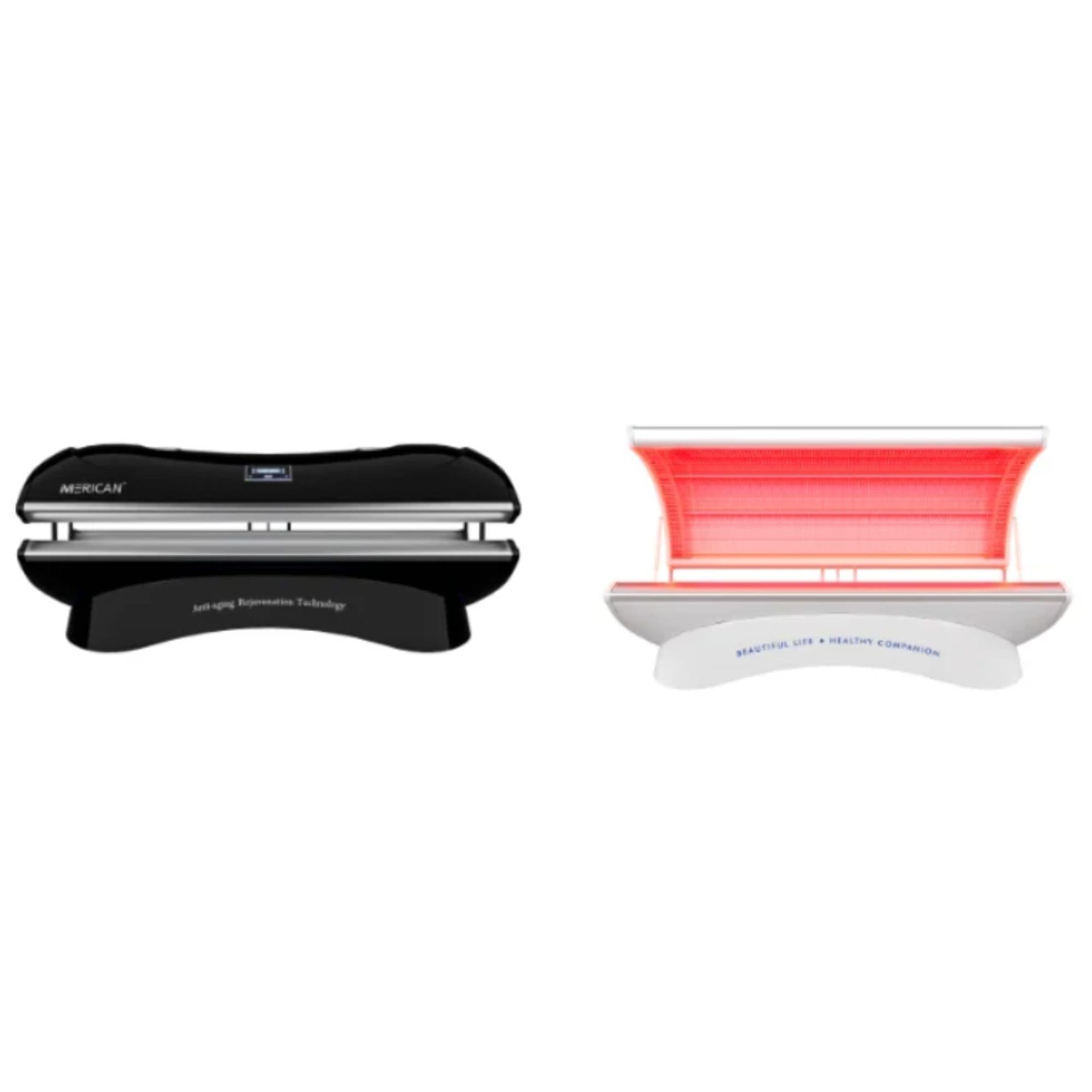 Merican M4N Red Light Therapy Bed Black And White Variant On White Background