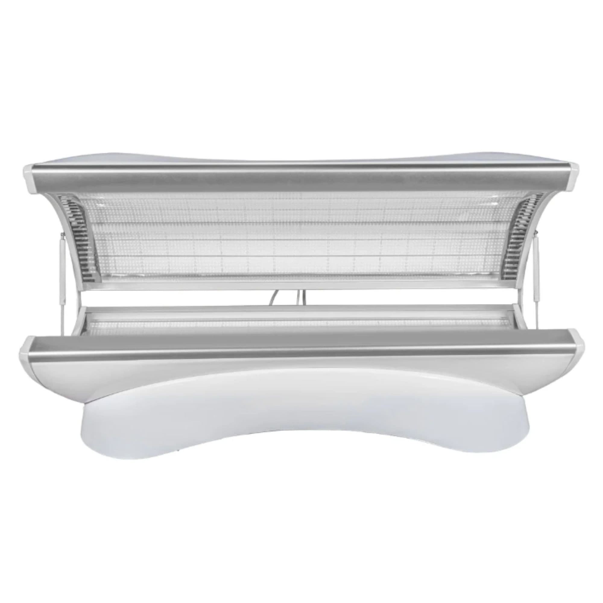 Merican M4N Red Light Therapy Bed White Variants Opened Front View With With Lights Off On White Background