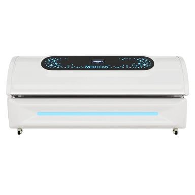 Merican M5 Red Light Therapy Bed Closed Lunar White Variants Front View On White Background
