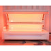 Merican M6N Photobiomodulation Bed Fully Opened Front View And Lights On With Floral Carpet Accent