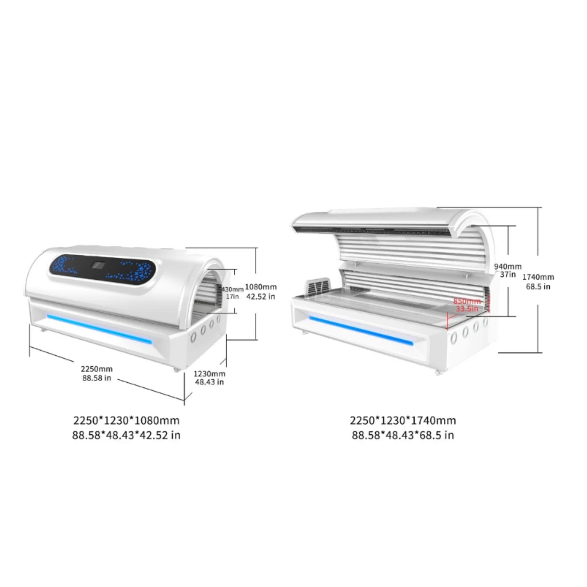 Merican M6N Plus Red Light Therapy Bed With Product Dimensions