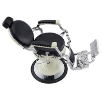 Thumbnail for Mikado Barber Chair Vintage Black Variant Top Angled View On White Background