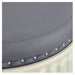 Mikado Barber Chair Vintage Close-Up View Of Gray Upholstery With Decorative Studs Accent