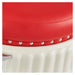 Mikado Barber Chair Vintage Close-Up View Of Red Upholstery With Decorative Studs Accent