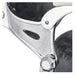 Mikado Vintage Barber Chair Close-Up View Of Decorative Chrome Armrest Support And Vintage Black Upholstered Seat
