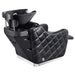 Minervah Massage Backwash Unit Black Rear View Of Black Single Shampoo Wash Station With White Clean Background