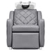 Minervah Massage Backwash Unit Gray Front View Of White Single Shampoo Wash Station On White Clean Background