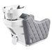 Minervah Massage Backwash Unit Gray Rear View Of White Single Shampoo Wash Station With White Clean Background