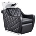 Minervah Shampoo Backwash Unit with Massage Black Front Angled View Of Single Shampoo Wash Station On White Clean Background