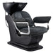 Mochilagon Salon Shampoo Chair with Adjustable Seat Black Front Angled View Of Black Single Shampoo Wash Station
