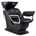 Mochilagon Salon Shampoo Chair with Adjustable Seat Black Front Angled View Of Black Single Shampoo Wash Station With Clean White Background