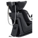 Mochilagon Salon Shampoo Chair with Adjustable Seat Black Rear Angled View With Sink Assembly