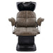 Mochilagon Salon Shampoo Chair with Adjustable Seat Brown Front View Of Black Single Shampoo Wash Station