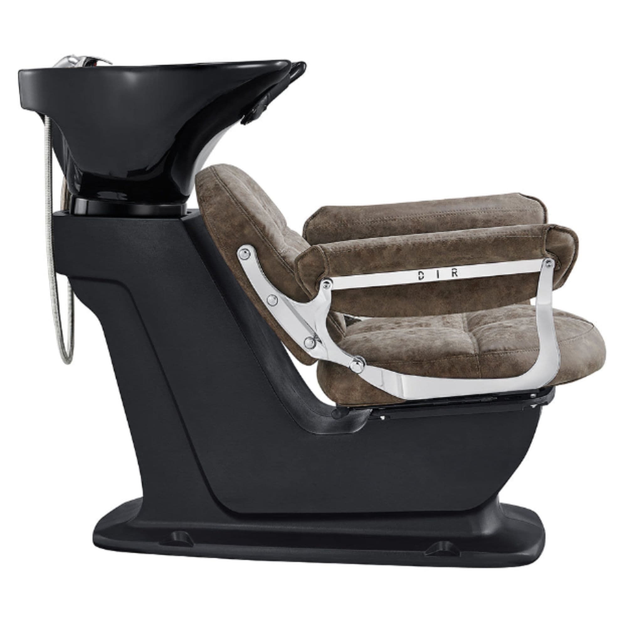 Mochilagon Salon Shampoo Chair with Adjustable Seat Brown Single Shampoo Wash Station On Black Clean Background