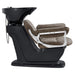 Mochilagon Salon Shampoo Chair with Adjustable Seat Brown Single Shampoo Wash Station On Black Clean Background