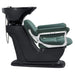 Mochilagon Salon Shampoo Chair with Adjustable Seat Green Side View Of Black Single Shampoo Wash Station