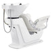 Mochilagon Salon Shampoo Chair with Adjustable Seat Rear Angled View With White Wash Station Sink