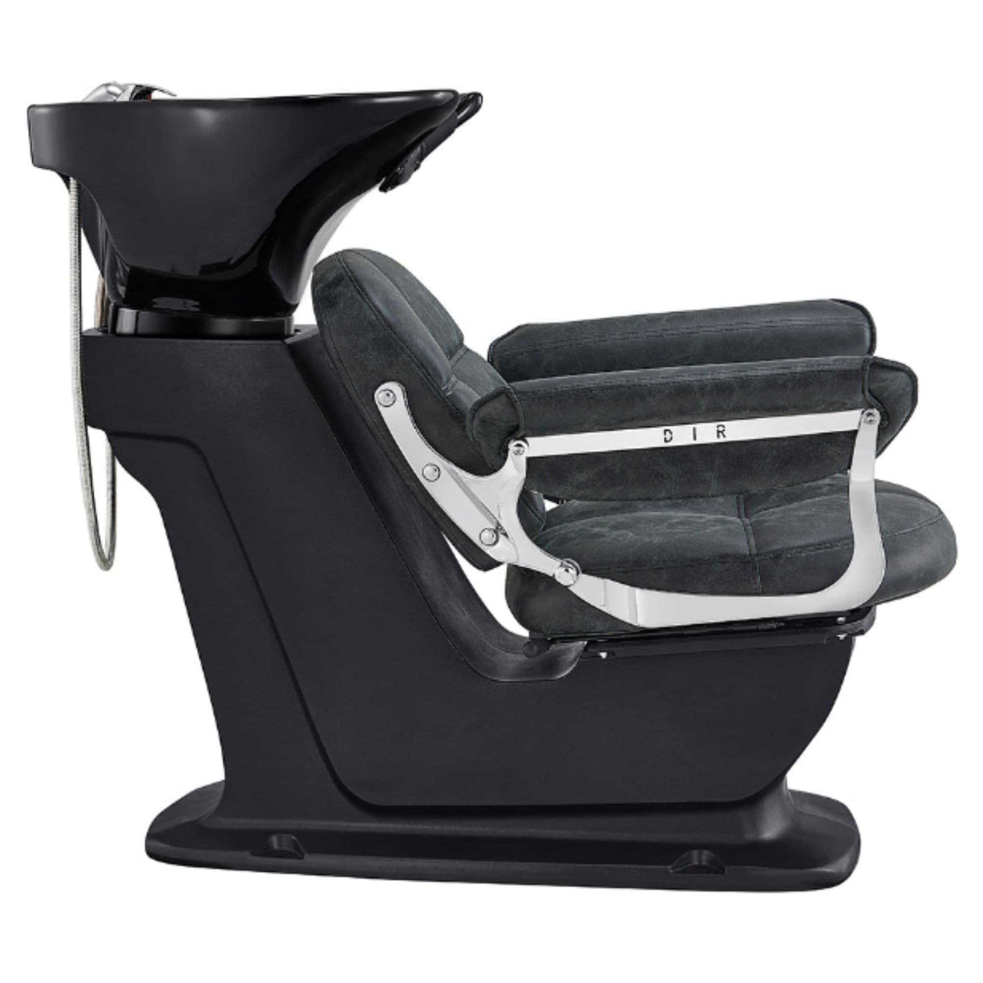 Mochilagon Salon Shampoo Chair with Adjustable Seat Vintage Black Side View Of Black Single Shampoo Wash Station