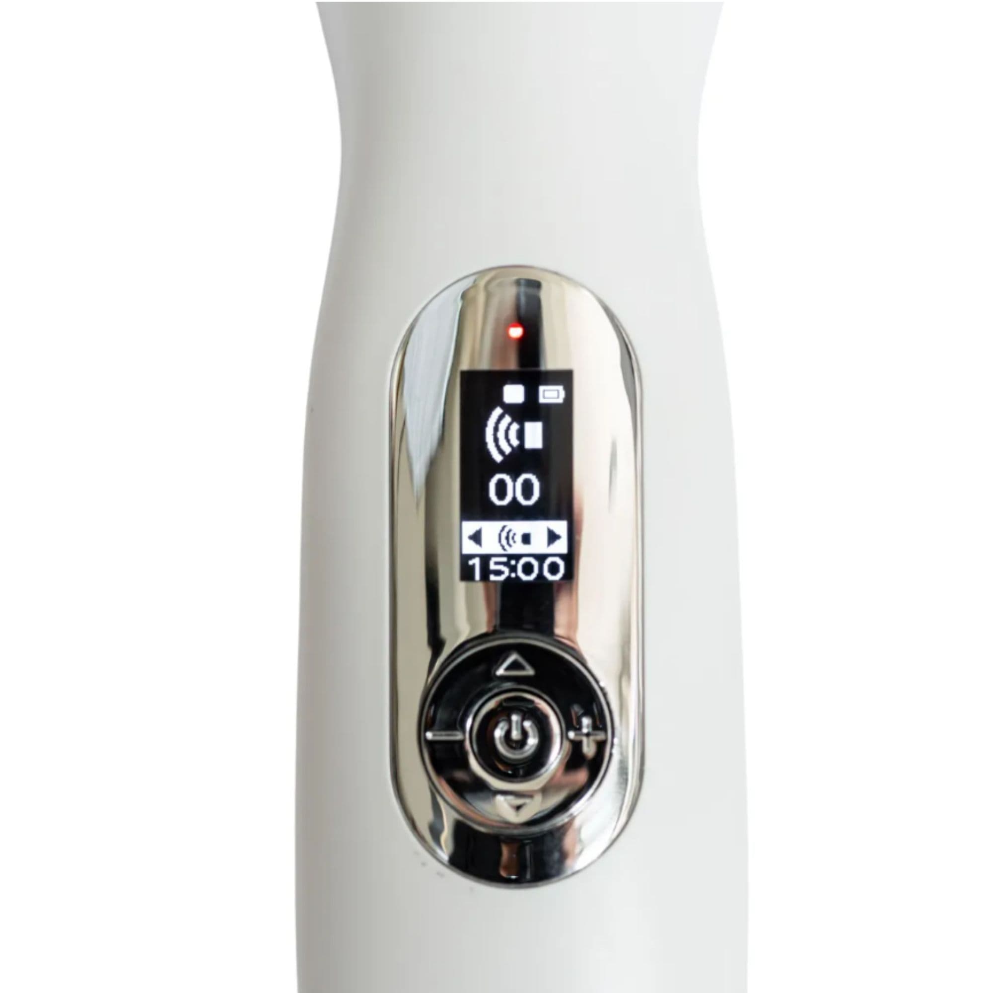 Oceanus Pulsonic Portable Ultrasound Therapy Machine Close-up View Showing Control Display On Upright Position