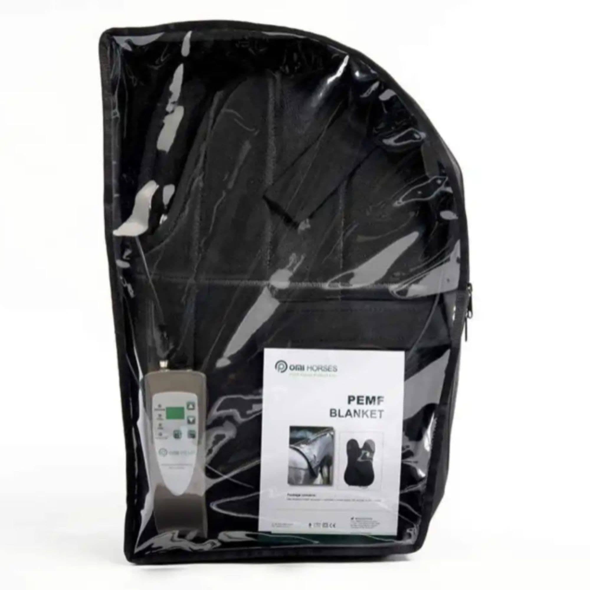 Oxford PEMF Horse Blanket With Plastic Wrap Package On Clean Background