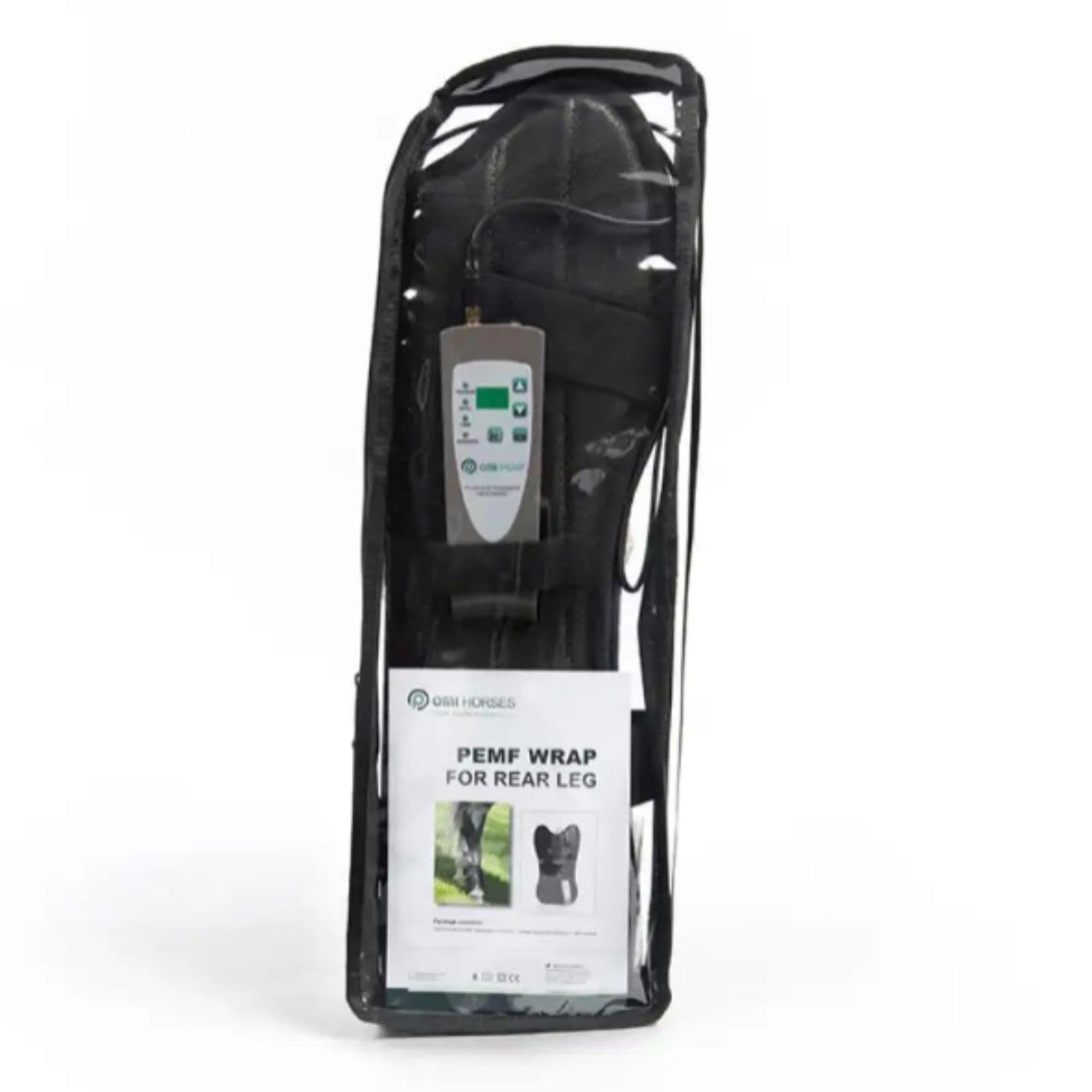 Oxford PEMF Horse Rear Leg Wrap With Plastic Wrap Package On Clean Background
