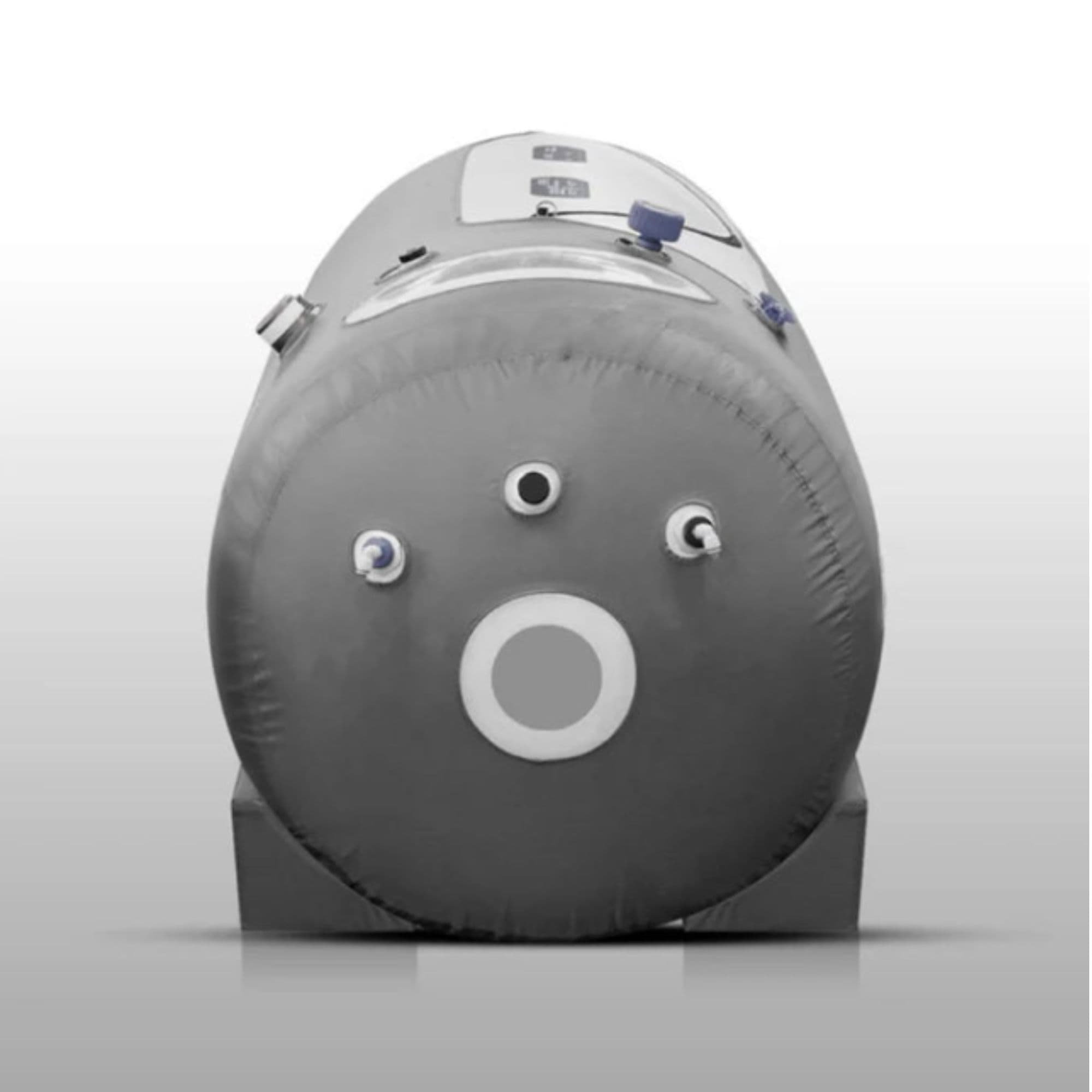 OxyRevo Apex32 1.5 ATA Hyperbaric Chamber Side View On Gray Background