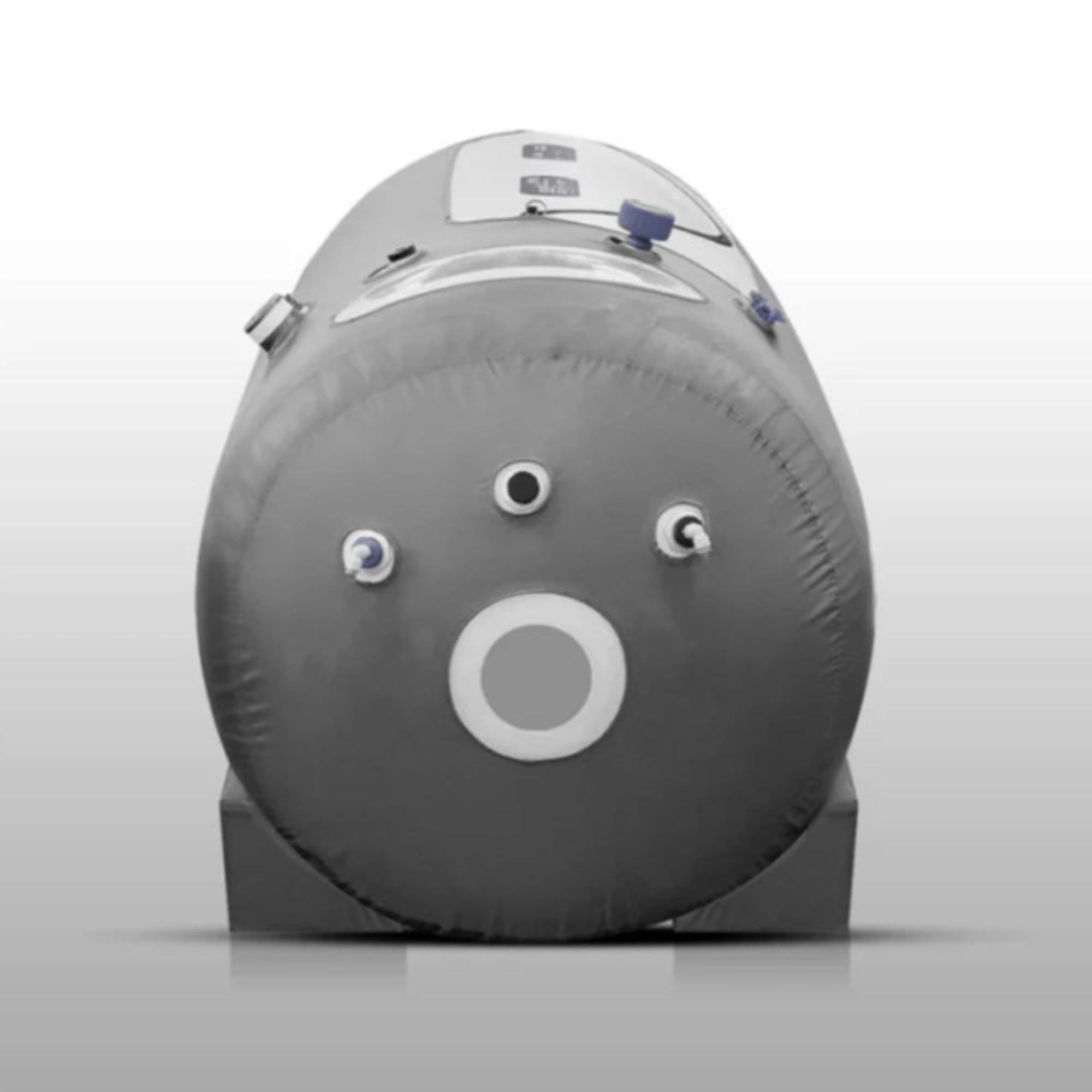 OxyRevo Elite36 Hyperbaric Chamber Side View On Gray Background