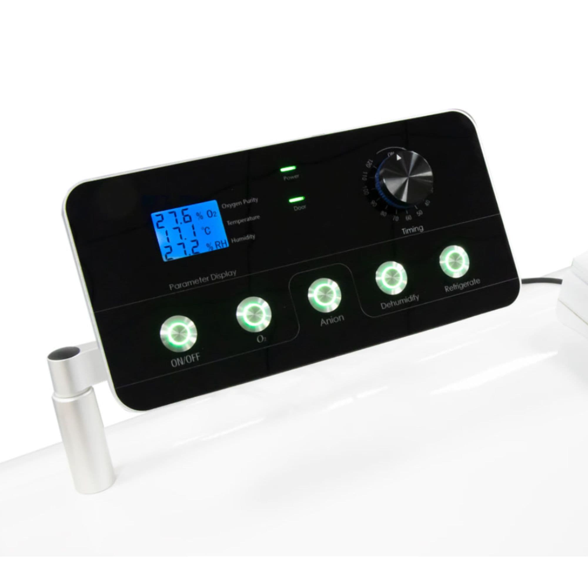 OxyRevo Quest36 Hard Hyperbaric Chamber – 1.5–2.0 ATA Close-up View Of Digital Control Panel And Display