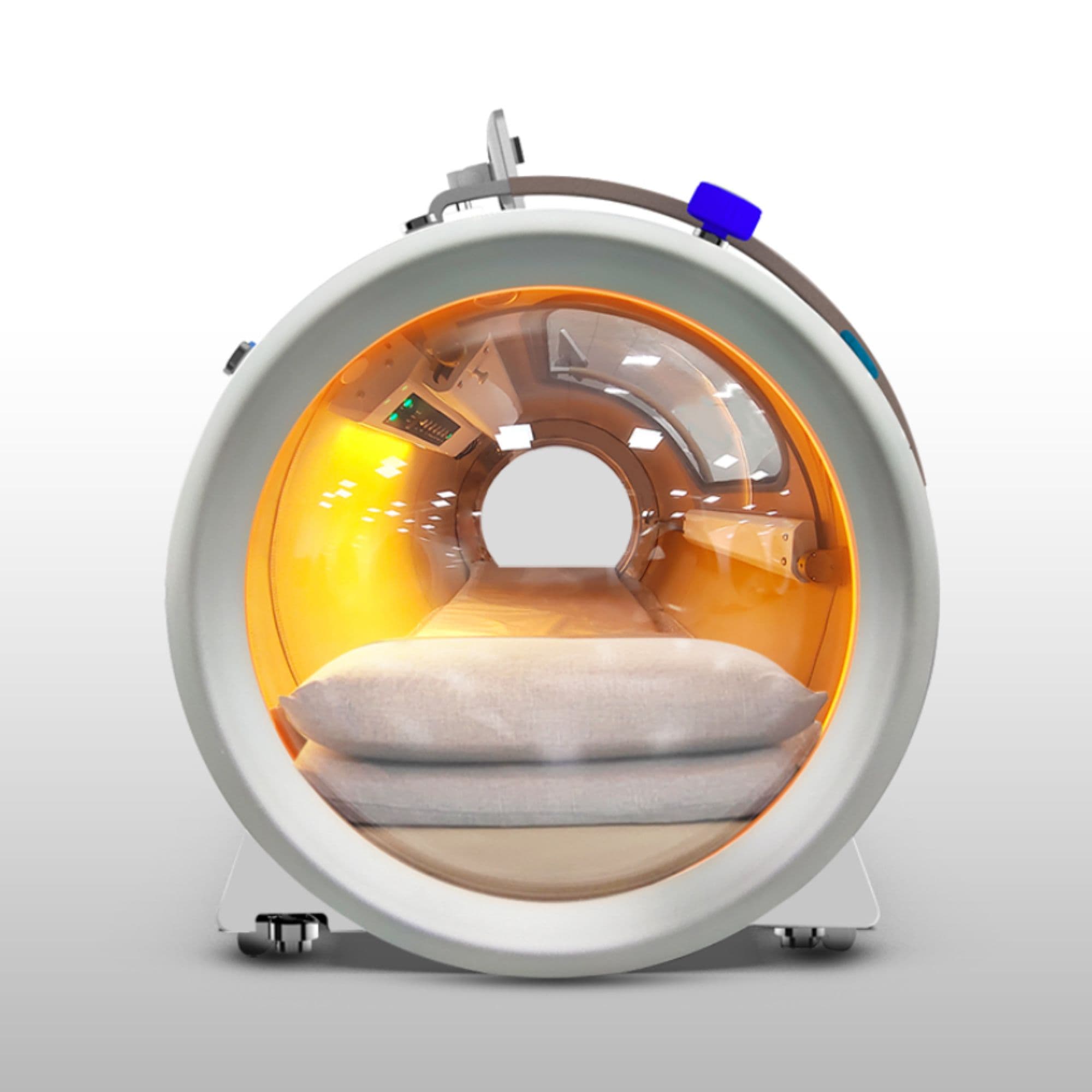 OxyRevo Quest36 Hard Shell Hyperbaric Chamber Interior View With Pillows