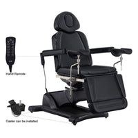 Thumbnail for Pavo 4-Motor OB GYN Exam Chair Black Side View With Close-up View Of Remote Control And Caster On White Background