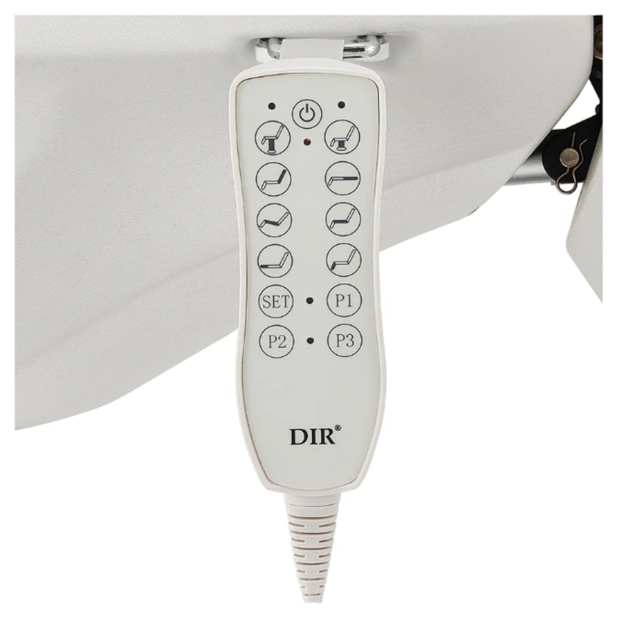 Pavo 4-Motors Swivel Medical Spa Treatment Table Close-Up View Of Remote Control For Beige Variant