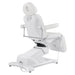 Pavo 4-Motors Swivel Medical Spa Treatment Table White Variant Rear View With Remote Control On White Background
