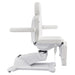 Pavo 4-Motors Swivel Medical Spa Treatment Table White Variant Side View Showing Swing-Away Armrest Position On White Background