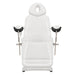 Pavo OB 4-Motors OB GYN Exam Chair with Stirrups White Front View On White Background