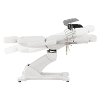 Thumbnail for Pavo OB 4-Motors OB GYN Exam Chair with Stirrups White Side View Demonstrating Recline Adjustment Positions On White Background