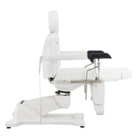 Thumbnail for Pavo OB 4-Motors OB GYN Exam Chair with Stirrups White Side View Showing Extendable Footrest Positions On White Background