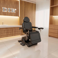 Thumbnail for Pavo OB 4-Motors OB GYN Exam Chair with Stirrups With Natural Wooden Textured Wall In The Background