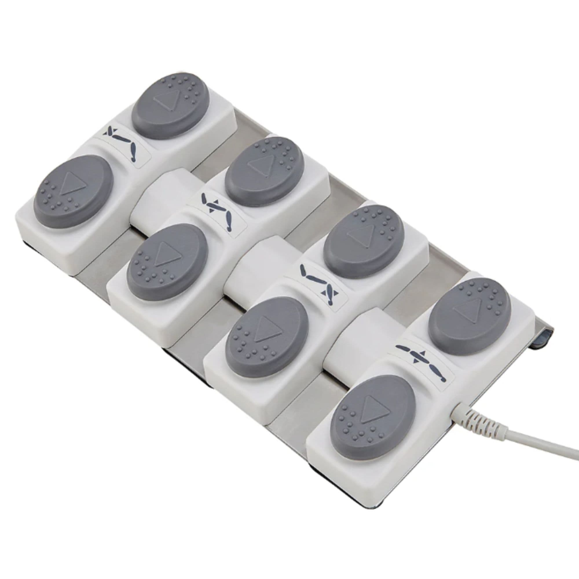 Pavo Quad-Motor Swivel Medical Spa Table Close-Up View Of Foot Control For Beige Variant
