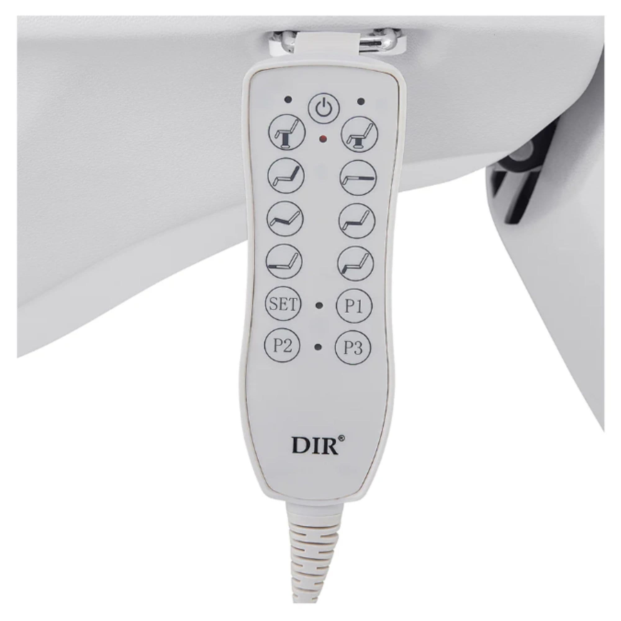 Pavo Quad-Motor Swivel Medical Spa Table Close-Up View Of Remote Control For Gray Variant