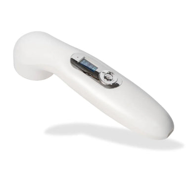 Portable Ultrasound Therapy Machine Back Angled View Showing Control Display On White Background